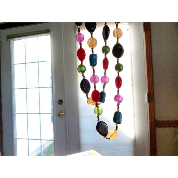 Pair of Pink & Coral Colorful Bead Necklaces (17" & 36") Layering - Picture 12 of 12